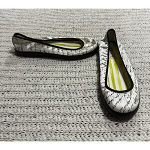 Nanette Lepore Keds Skimmer Flats Shoes Womens 8.5 EU 39.5 White Black WF-21257M